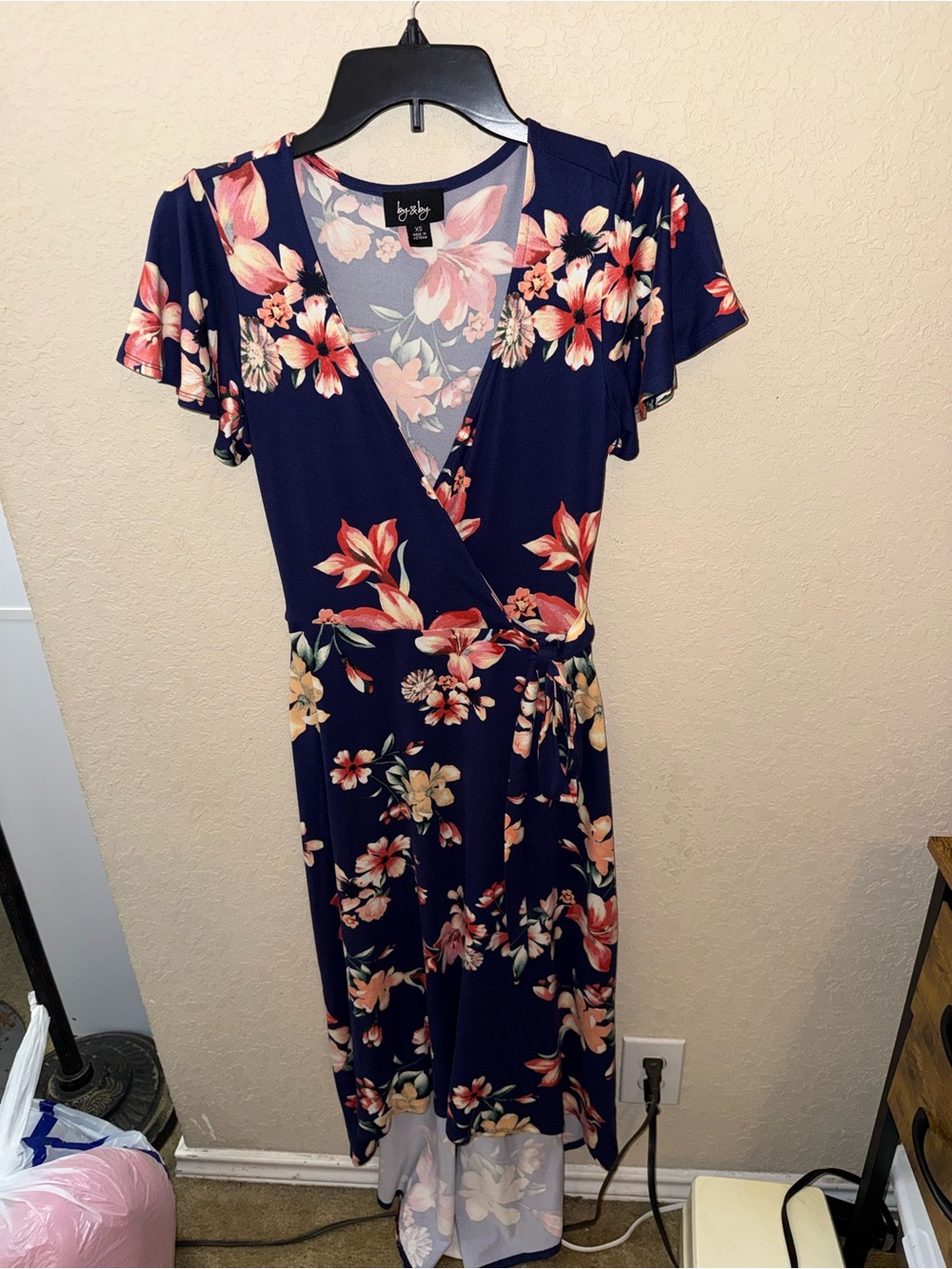 Junior’s By & By floral tie waist dress